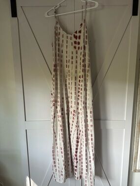 Amazon Cream and Brown Patterned Maxi Dress